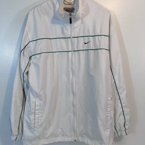 Nike Full Zip Up Windbreaker White Green Running Jacket